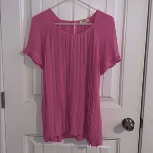 Pink Pleated Blouse
